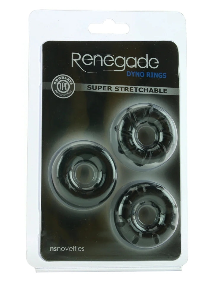 Renegade Dyno Cock Rings 3 Pack in Black