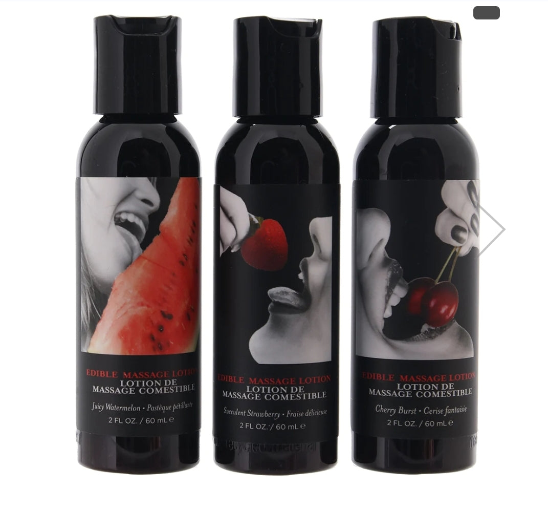 Massage A Trois Edible Massage Lotion Gift Set in 2oz/60ml