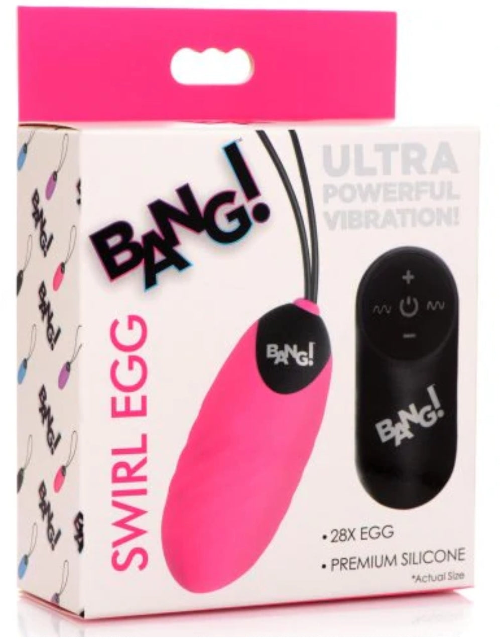Bang! 28X Swirl Silicone Egg - Pink